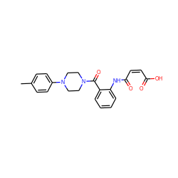 Cc1ccc(N2CCN(C(=O)c3ccccc3NC(=O)/C=C\C(=O)O)CC2)cc1 ZINC000033330703