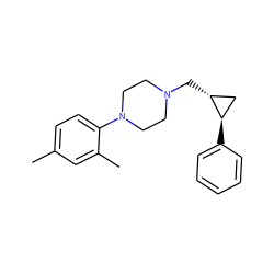 Cc1ccc(N2CCN(C[C@@H]3C[C@H]3c3ccccc3)CC2)c(C)c1 ZINC000001490534