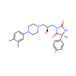 Cc1ccc(N2CCN(C[C@H](O)CN3C(=O)N[C@@](C)(c4ccc(F)cc4)C3=O)CC2)cc1C ZINC000653716323