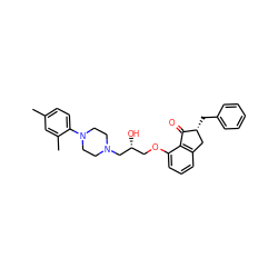 Cc1ccc(N2CCN(C[C@H](O)COc3cccc4c3C(=O)[C@H](Cc3ccccc3)C4)CC2)c(C)c1 ZINC000053151242