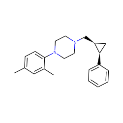 Cc1ccc(N2CCN(C[C@H]3C[C@H]3c3ccccc3)CC2)c(C)c1 ZINC000033993166