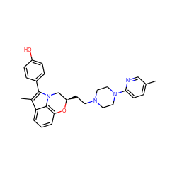 Cc1ccc(N2CCN(CC[C@@H]3Cn4c(-c5ccc(O)cc5)c(C)c5cccc(c54)O3)CC2)nc1 ZINC000026474456