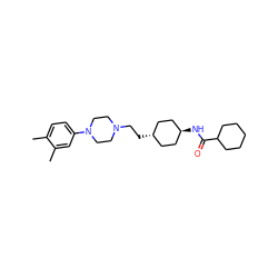 Cc1ccc(N2CCN(CC[C@H]3CC[C@H](NC(=O)C4CCCCC4)CC3)CC2)cc1C ZINC000253654091