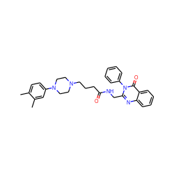 Cc1ccc(N2CCN(CCCC(=O)NCc3nc4ccccc4c(=O)n3-c3ccccc3)CC2)cc1C ZINC000029123375