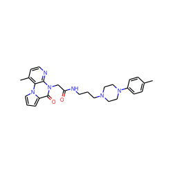 Cc1ccc(N2CCN(CCCNC(=O)Cn3c(=O)c4cccn4c4c(C)ccnc43)CC2)cc1 ZINC000066156954