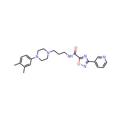 Cc1ccc(N2CCN(CCCNC(=O)c3nc(-c4cccnc4)no3)CC2)cc1C ZINC000029042536