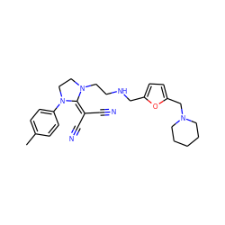 Cc1ccc(N2CCN(CCNCc3ccc(CN4CCCCC4)o3)C2=C(C#N)C#N)cc1 ZINC000036338477