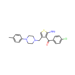 Cc1ccc(N2CCN(Cc3csc(N)c3C(=O)c3ccc(Cl)cc3)CC2)cc1 ZINC000040861941