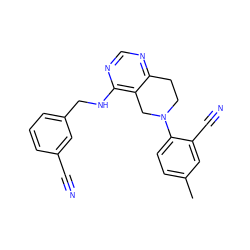 Cc1ccc(N2CCc3ncnc(NCc4cccc(C#N)c4)c3C2)c(C#N)c1 ZINC000148829659