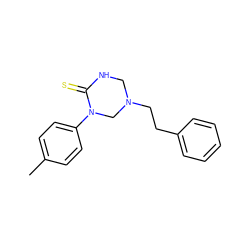 Cc1ccc(N2CN(CCc3ccccc3)CNC2=S)cc1 ZINC000013636097