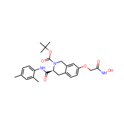 Cc1ccc(NC(=O)[C@@H]2Cc3ccc(OCC(=O)NO)cc3CN2C(=O)OC(C)(C)C)c(C)c1 ZINC000045374113