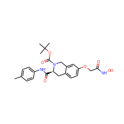 Cc1ccc(NC(=O)[C@@H]2Cc3ccc(OCC(=O)NO)cc3CN2C(=O)OC(C)(C)C)cc1 ZINC000045356332