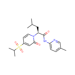 Cc1ccc(NC(=O)[C@H](CC(C)C)n2ccc(S(=O)(=O)C(C)C)cc2=O)nc1 ZINC000071295413