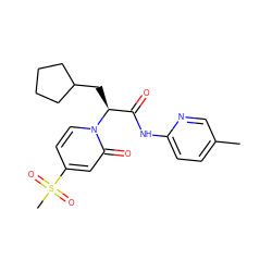 Cc1ccc(NC(=O)[C@H](CC2CCCC2)n2ccc(S(C)(=O)=O)cc2=O)nc1 ZINC000071294314