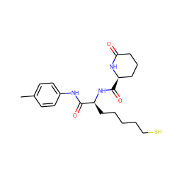 Cc1ccc(NC(=O)[C@H](CCCCCS)NC(=O)[C@@H]2CCCC(=O)N2)cc1 ZINC000204941764