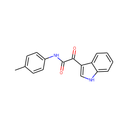 Cc1ccc(NC(=O)C(=O)c2c[nH]c3ccccc23)cc1 ZINC000003120964