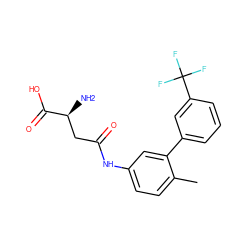 Cc1ccc(NC(=O)C[C@H](N)C(=O)O)cc1-c1cccc(C(F)(F)F)c1 ZINC000028527835