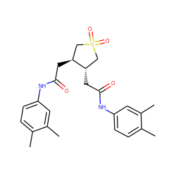 Cc1ccc(NC(=O)C[C@H]2CS(=O)(=O)C[C@@H]2CC(=O)Nc2ccc(C)c(C)c2)cc1C ZINC000006142105