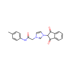 Cc1ccc(NC(=O)C[n+]2ccn(C3C(=O)c4ccccc4C3=O)c2)cc1 ZINC000003320351