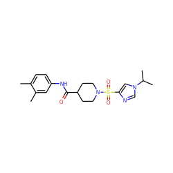 Cc1ccc(NC(=O)C2CCN(S(=O)(=O)c3cn(C(C)C)cn3)CC2)cc1C ZINC000064957664