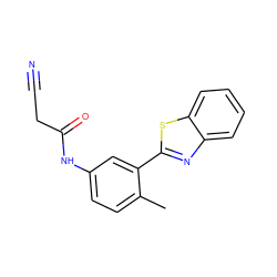 Cc1ccc(NC(=O)CC#N)cc1-c1nc2ccccc2s1 ZINC000029230794