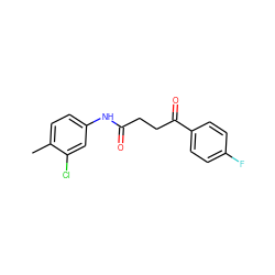 Cc1ccc(NC(=O)CCC(=O)c2ccc(F)cc2)cc1Cl ZINC000000452179