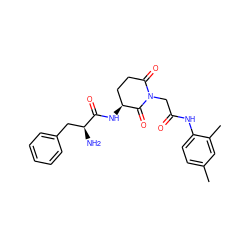 Cc1ccc(NC(=O)CN2C(=O)CC[C@H](NC(=O)[C@@H](N)Cc3ccccc3)C2=O)c(C)c1 ZINC000058541273