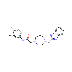 Cc1ccc(NC(=O)CN2CCCN(Cc3nc4ccccc4[nH]3)CC2)cc1C ZINC000049125903