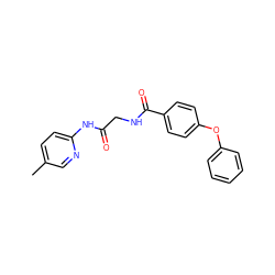 Cc1ccc(NC(=O)CNC(=O)c2ccc(Oc3ccccc3)cc2)nc1 ZINC000012522637