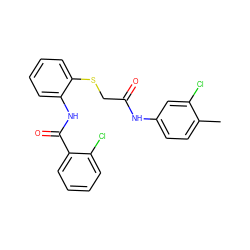 Cc1ccc(NC(=O)CSc2ccccc2NC(=O)c2ccccc2Cl)cc1Cl ZINC000001332328