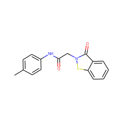 Cc1ccc(NC(=O)Cn2sc3ccccc3c2=O)cc1 ZINC000061944498