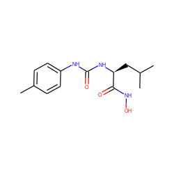 Cc1ccc(NC(=O)N[C@@H](CC(C)C)C(=O)NO)cc1 ZINC000095562734