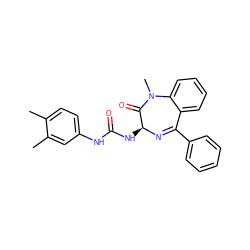 Cc1ccc(NC(=O)N[C@@H]2N=C(c3ccccc3)c3ccccc3N(C)C2=O)cc1C ZINC000013732885