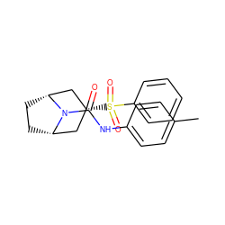 Cc1ccc(NC(=O)N2[C@H]3CC[C@@H]2C[C@H](S(=O)(=O)c2ccccc2)C3)cc1 ZINC000103097077