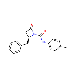 Cc1ccc(NC(=O)N2C(=O)C[C@@H]2Cc2ccccc2)cc1 ZINC000013780478