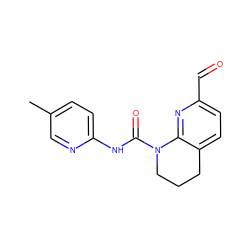 Cc1ccc(NC(=O)N2CCCc3ccc(C=O)nc32)nc1 ZINC001772578812