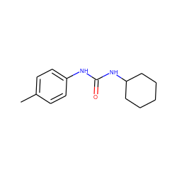 Cc1ccc(NC(=O)NC2CCCCC2)cc1 ZINC000000396224