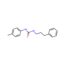 Cc1ccc(NC(=O)NCCCc2ccccc2)cc1 ZINC000002884894