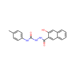 Cc1ccc(NC(=O)NNC(=O)c2cc3ccccc3cc2O)cc1 ZINC000015924875