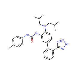 Cc1ccc(NC(=O)Nc2cc(-c3ccccc3-c3nn[nH]n3)ccc2N(CC(C)C)CC(C)C)cc1 ZINC000217588960