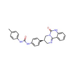 Cc1ccc(NC(=O)Nc2ccc([C@@H]3CN=C4c5ccccc5NC(=O)N4C3)cc2)cc1 ZINC000206965507