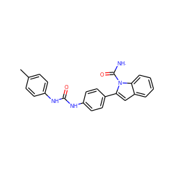 Cc1ccc(NC(=O)Nc2ccc(-c3cc4ccccc4n3C([NH])=O)cc2)cc1 ZINC000584618243