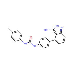 Cc1ccc(NC(=O)Nc2ccc(-c3cccc4n[nH]c(N)c34)cc2)cc1 ZINC000028604320