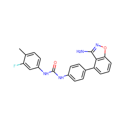 Cc1ccc(NC(=O)Nc2ccc(-c3cccc4onc(N)c34)cc2)cc1F ZINC000014975398