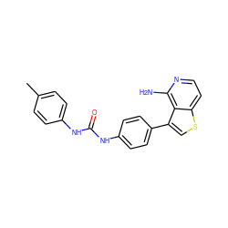 Cc1ccc(NC(=O)Nc2ccc(-c3csc4ccnc(N)c34)cc2)cc1 ZINC000028703828