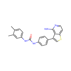 Cc1ccc(NC(=O)Nc2ccc(-c3csc4ccnc(N)c34)cc2)cc1C ZINC000028703847