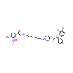 Cc1ccc(NC(=O)OC2CCN(CCCCCCCCCNC[C@H](O)c3ccc(O)c(NS(C)(=O)=O)c3)CC2)c(-c2ccc(O)c(Cl)c2)c1 ZINC000169321655