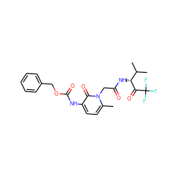 Cc1ccc(NC(=O)OCc2ccccc2)c(=O)n1CC(=O)N[C@@H](C(=O)C(F)(F)F)C(C)C ZINC000013738716