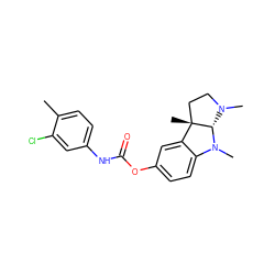 Cc1ccc(NC(=O)Oc2ccc3c(c2)[C@]2(C)CCN(C)[C@@H]2N3C)cc1Cl ZINC000049047109