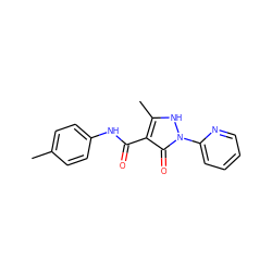 Cc1ccc(NC(=O)c2c(C)[nH]n(-c3ccccn3)c2=O)cc1 ZINC000138108085